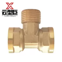 云型巨 铜三通 内外内 铜管件黄铜色管件 DN15 单位:个