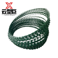 云型巨 刺丝滚笼 刀片刺绳刺丝滚笼拉力刮刀围墙防爬防盗刺 喷塑φ50cm 单位: 卷