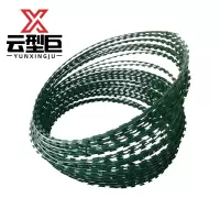 云型巨 刺丝滚笼 刀片刺绳刺丝滚笼拉力刮刀围墙防爬防盗刺 喷塑φ50cm 单位: 卷