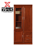 云型巨 书柜更衣柜 木质一体三门 组