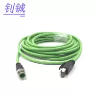 钊铖 直头连接线M12转RJ45网线4针2米/根
