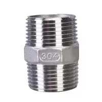 艾菲勒 304不锈钢六角外丝冷镦外牙双对丝螺纹对接水管接头DN15