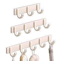科奕尚 奶白挂钩太空铝强力粘胶墙壁贴承重挂勾贴 个