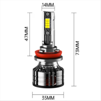 h7led汽车大灯泡远近一体激光LED车灯泡