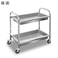 端固 工具车不锈钢移动收送餐车二层推车双层深斗95*50*95cm/台