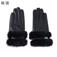 端固女士兔毛绵羊皮手套D25T/副