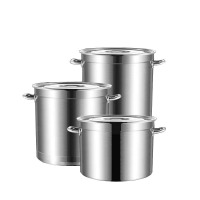 历途科技 加厚不锈钢带盖汤桶水桶 直径50CM高50CM 个