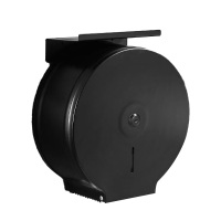 历途科技 不锈钢大盘卷纸盒 磨砂黑带手机架 个