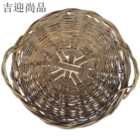 吉迎尚品 箩筐抬筐竹筐腊条筐荆条竹篓 带把50*30*20cm 个