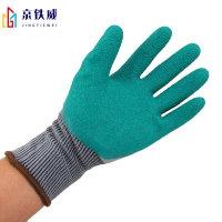 京铁威 挂胶手套绿黑 均码 /双