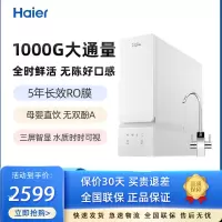 海尔净水器家用直饮自来水过滤器厨房RO反渗透净水机HRO10H99-2U1