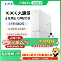 海尔(Haier)玉净鲜活水净水器家用净水机 1000G大通量双出水厨下式直饮净水机自来水过滤器HRO10H99-2U1