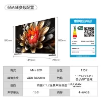 创维电视65A6E 65英寸内置回音壁MiniLED 288Hz高刷deepseek AI65英寸 音画旗舰