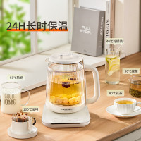 荣事达养生壶 花茶壶双层壶体轻音烧水壶 煮茶器玻璃面板316材质开水壶24H保温1.5L带滤网YSH1593(L)