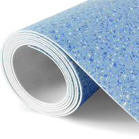 瑾如云海 PVC地垫 塑料地板 2mm厚碎花蓝色 平方米
