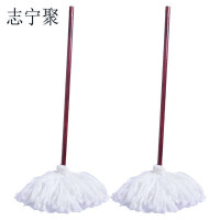 志宁聚白色无纺布加大木杆圆头吸水不掉毛拖布墩布 40*110cm 把