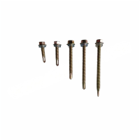 JIBIN/继彬GB15856.4 六角法兰面钻尾自攻钉 碳钢 镀彩锌 全牙 ST5.5×125 1包