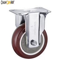 常成 枣红色PU轮 B3-1175-31A 固定3寸/个