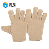 需耀 帆布手套 双层加厚 双