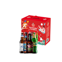 青岛啤酒金奖组合330*8礼盒装箱(白啤330*2+海神 330*2+奥古特330*2+琥珀380*2)