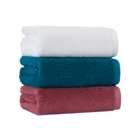 全棉时代长绒棉抗菌*毛圈面巾 32cm×70cm ,松石绿+浆果红+梨花白，3条装3袋802-DKH-24050
