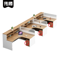 伟樽屏风办公桌三人位420*150*110cm张