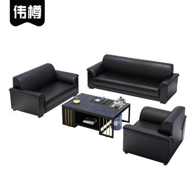 伟樽办公沙发单+双+三人位+岩板茶几套