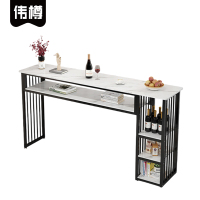 伟樽双层岩板长条桌180*40*105cm张