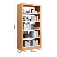 东杉书架 双层铁质书架阅览架 黄木色