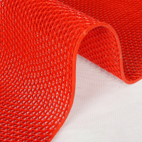 朗茨 PVC镂空防滑垫 塑料垫地垫 加密5mm 1.2米宽1米长 红色 1米