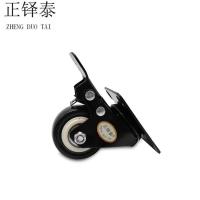 正铎泰 橡胶静音带刹车万向轮1.5寸40mm / 个