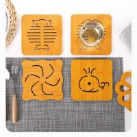 居萃缘 茶几木质隔热垫创意垫子杯垫 图案颜色随机 一个