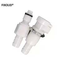 FIXOLID APC塑料宝塔快速接头 3/8附阀公母接头 个