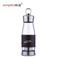 松道 玻璃杯 带盖耐高温茶水分离便携泡茶杯旅行杯玻璃水杯SD225系列 只(SD225-380ML)