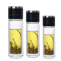 松道 新款车载速开一键分离双层玻璃杯 360ml(只)