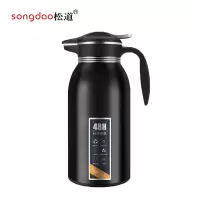 松道 保温壶 不锈钢大容量便携车载旅行保温杯热水壶暖水壶热水瓶暖瓶暖壶保温水壶6系列6系列黑色1600ml