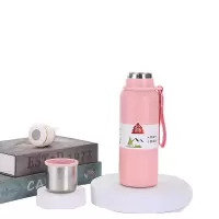 松道 保温杯 食品级车载便携保温杯浅粉色600ML