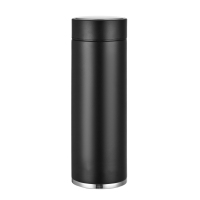 松道 商务杯茶隔分离直身杯真空保温杯绅士黑350ML