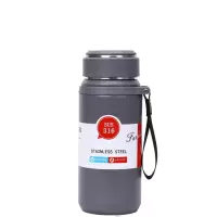 松道保温杯 大容量登山运动水壶水杯灰色800ML