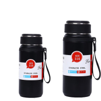 松道保温杯 大容量登山运动水壶水杯黑色800ML