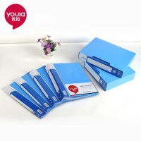 优拉资料册5104 办公室文件资料夹档案册单据册学生试卷文件夹多页透明插页袋资料册40页 蓝色