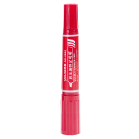 优拉大头笔9642 双头油性不掉色记号笔办公学生用标记笔快递物流专用标记马克笔 红色 10只装/盒