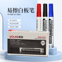 优拉易擦白板笔9636 可擦白板笔画板笔教师儿童黑板笔水性可擦彩色大容量记号笔办公易擦笔 蓝色 10只装/盒