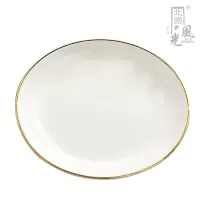 北国风光骨瓷盘碟镶金