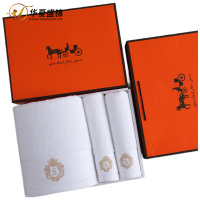 华夏盛锦棉毛巾浴巾套装礼盒三件套HXSJ-99636/盒