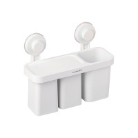 茶花 卡乐免打孔吸壁牙刷架 25.6*10.3*21.4cm/个