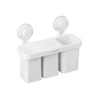 茶花 卡乐免打孔吸壁牙刷架 25.6*10.3*21.4cm/个