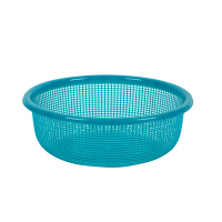 茶花 34cm雅致圆筛 洗菜篮沥水篮Ø34*12.5cm(蓝绿两色可选)/个