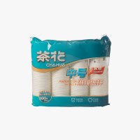 茶花 中号淋膜纸杯(1*100) 225ml*100只/套