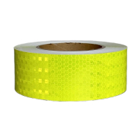 途务 反光警示胶带 荧光绿晶格5cm*25m 卷